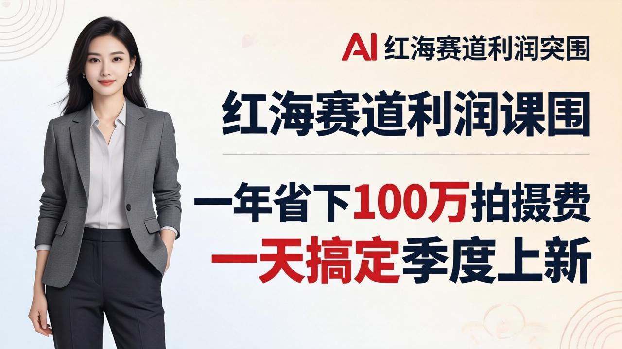 服装老板AI模特图课：一年省下100万拍摄费，一天搞定季度上新，红海赛道利润突围-天梦资源网