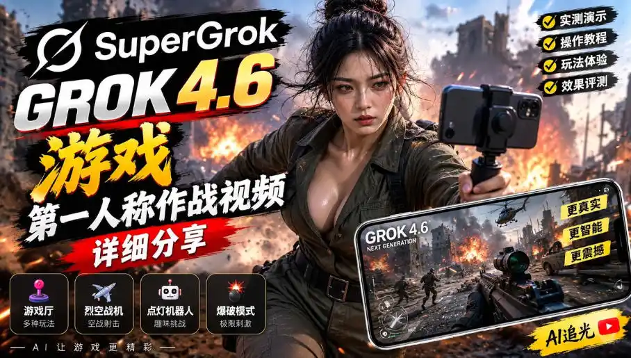Grok 4.6也能做游戏？第一人称作战视频实测｜玩法详细讲解-天梦资源网