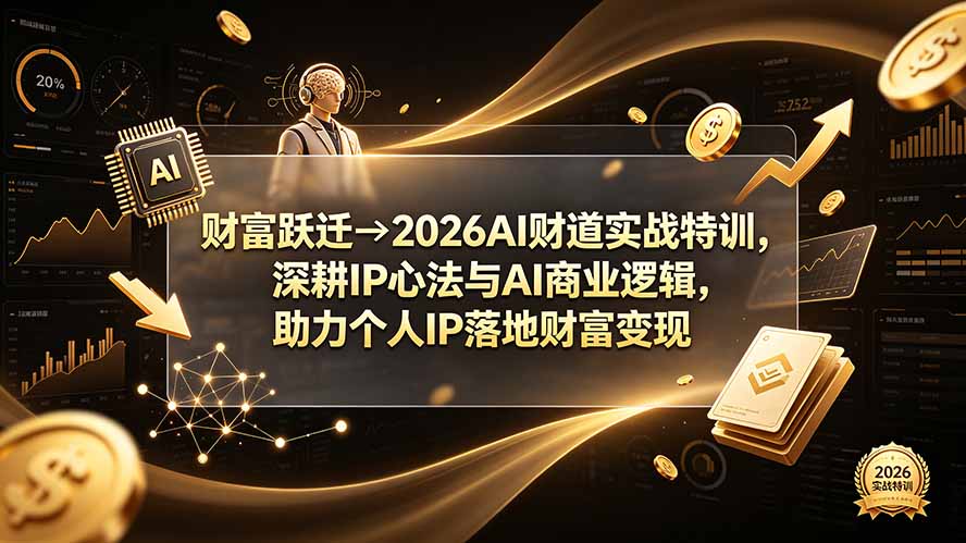 财富跃迁→2026AI财道实战特训，深耕IP心法与AI商业逻辑，助力个人IP落地财富变现-天梦资源网