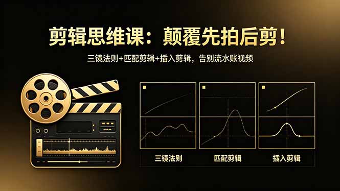 剪辑思维课：颠覆先拍后剪！三镜法则+匹配剪辑+插入剪辑，告别流水账视频-天梦资源网