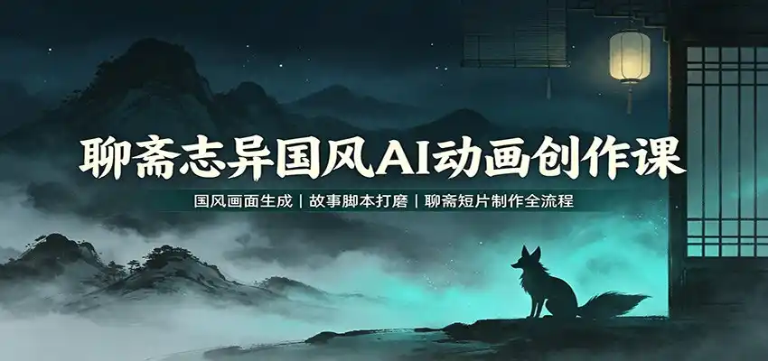 聊斋志异国风AI动画创作课：国风画面生成，故事脚本打磨，聊斋短片制作全流程-天梦资源网