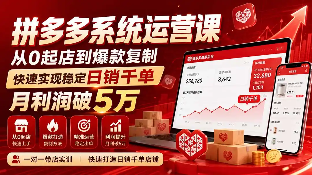 拼多多系统运营课(更新8月-天梦资源网