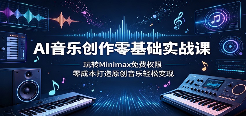 AI音乐创作零基础实战课：玩转Minimax免费权限，零成本打造原创音乐轻松变现-天梦资源网