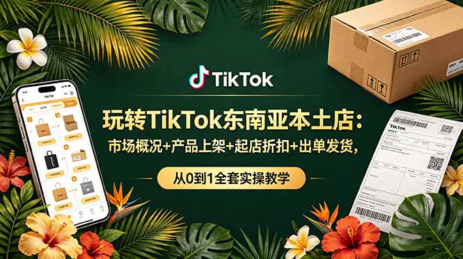 玩转TikTok东南亚本土店：市场概况+产品上架+起店折扣+出单发货，从0到1全套实操教学-天梦资源网