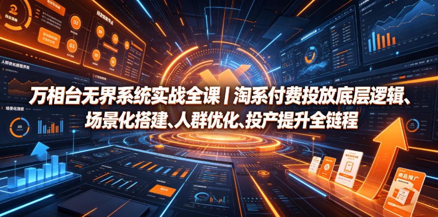 万相台无界系统实战全课｜淘系付费投放底层逻辑、场景化搭建、人群优化、投产提升全链路运营教程-天梦资源网