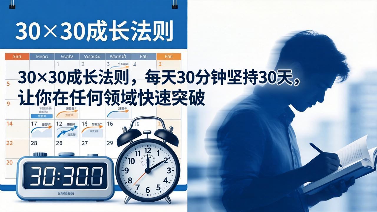 付费文章：30×30成长法则，每天30分钟坚持30天，让你在任何领域快速突破-天梦资源网