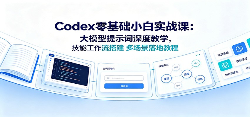 Codex零基础小白实战课：大模型提示词深度教学，技能工作流搭建多场景落地教程-天梦资源网