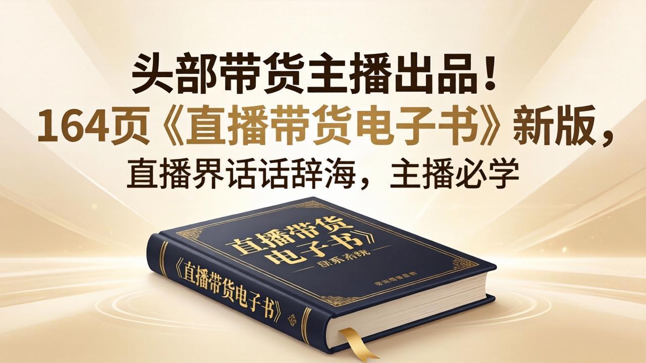 头部带货主播出品！164页《直播带货电子书》新版，直播界话术辞海，主播必学-天梦资源网