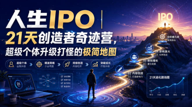 人生IPO︱21天创造者奇迹营，超级个体升级打怪的极简地图-天梦资源网