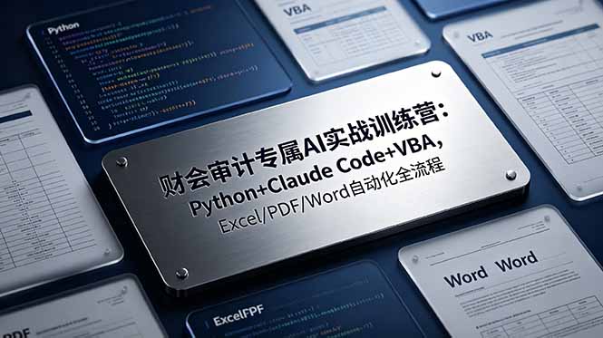 财会审计专属 AI实战训练营：Python+Claude Code+VBA，Excel/PDF/Word自动化全流程-天梦资源网