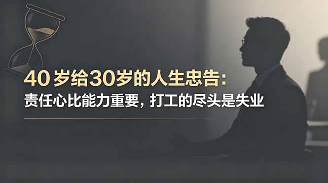 付费文章：40岁给30岁的人生忠告：责任心比能力重要，打工的尽头是失业-天梦资源网