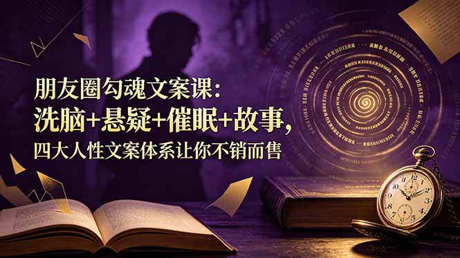朋友圈勾魂文案课：洗脑+悬疑+催眠+故事，四大人性文案体系让你不销而售-天梦资源网