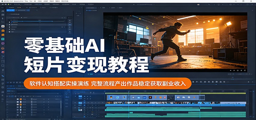 零基础AI短片变现教程：软件认知搭配实操演练，完整流程产出作品稳定获取副业收入-天梦资源网