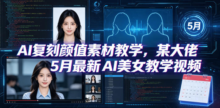 AI复刻颜值素材教学，某大佬5月最新AI美女教学视频，内含4月好物复刻教学-天梦资源网