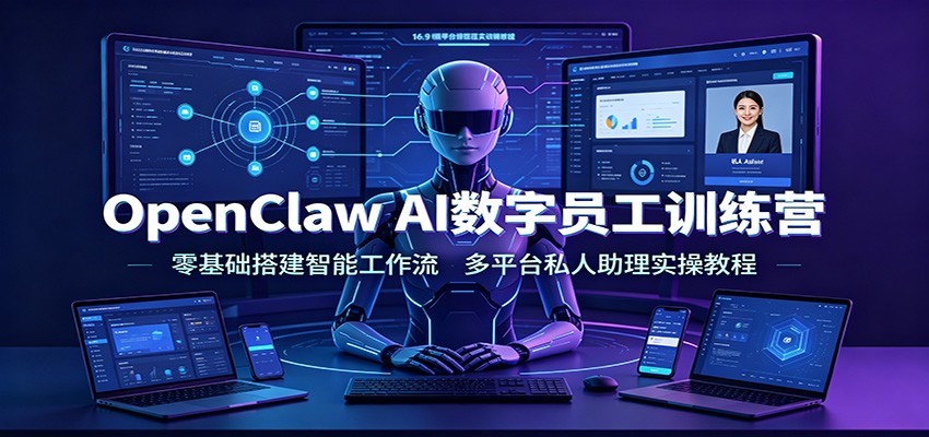 OpenClaw AI数字员工训练营：零基础搭建智能工作流，多平台私人助理实操教程-天梦资源网