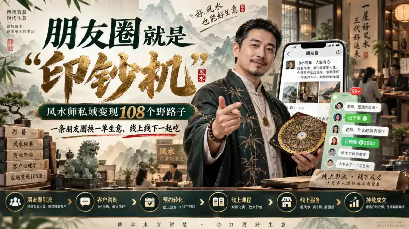 朋友圈就是“印钞机”，风水师私域变现108个野路子，一条朋友圈换一单生意，线上线下一起吃【文档】-天梦资源网