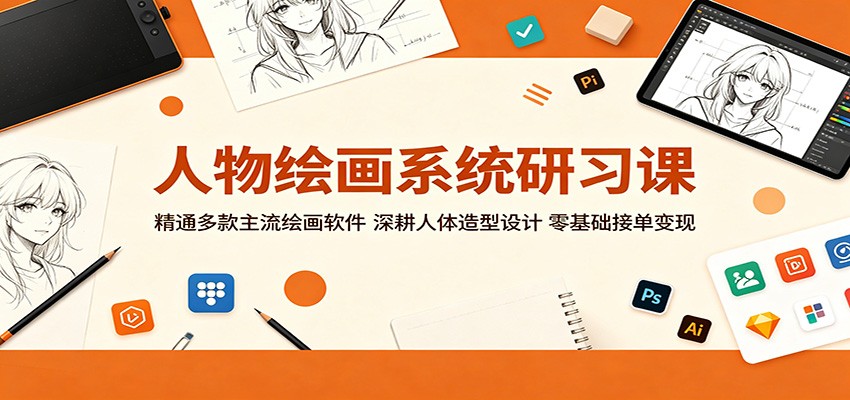 人物绘画系统研习课：精通多款主流绘画软件，深耕人体造型设计，零基础接单变现-天梦资源网