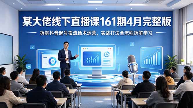 某大佬线下直播课161期4月完整版，拆解抖音起号投流话术运营，实战打法全流程拆解学习-天梦资源网