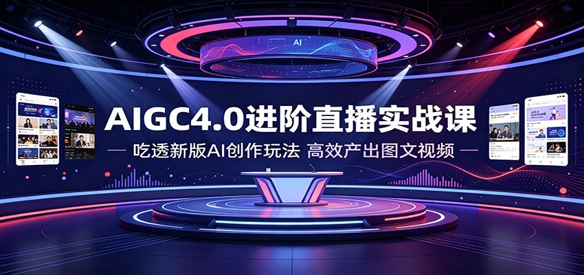 AIGC4.0进阶直播实战课：吃透新版AI创作玩法，高效产出图文视频-天梦资源网