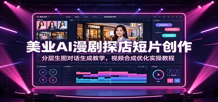 美业AI漫剧探店短片创作：分层生图对话生成教学，视频合成优化实操教程-天梦资源网