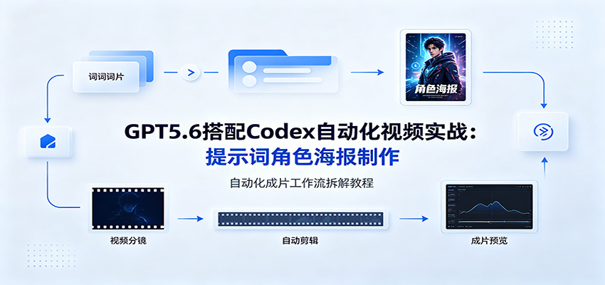 GPT5.6搭配Codex自动化视频实战：提示词角色海报制作，自动化成片工作流拆解教程-天梦资源网