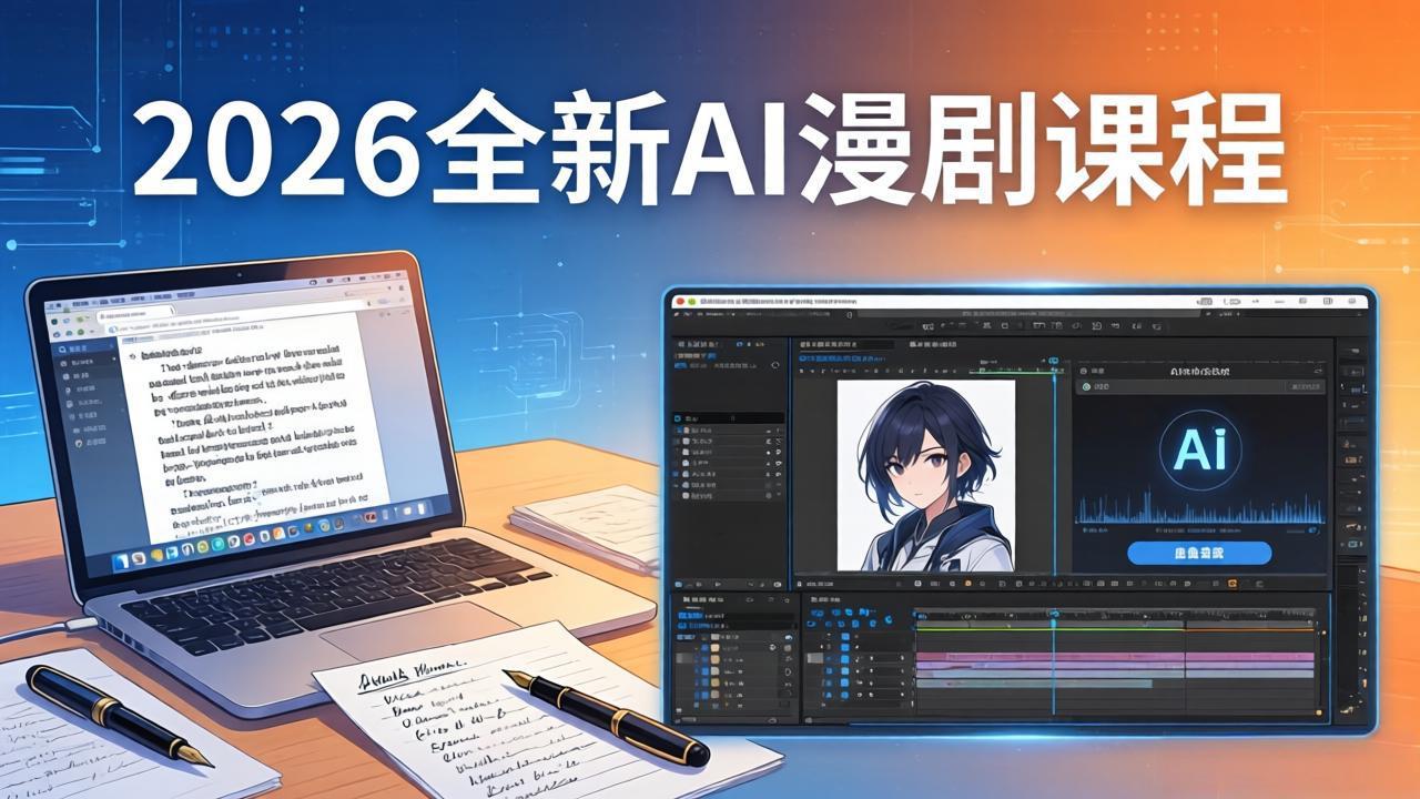 2026全新AI漫剧课程：覆盖创作全链路，教你写作分镜剪辑配音一站式打造漫剧作品-天梦资源网