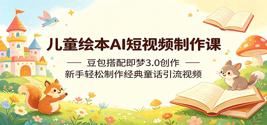 儿童绘本AI短视频制作课：豆包搭配即梦3.0创作，新手轻松制作经典童话引流视频-天梦资源网