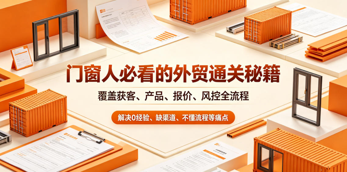 门窗人必看的外贸通关秘籍，块覆盖获客、产品、报价、风控全流程，解决0经验、缺渠道、不懂流程等痛点-天梦资源网