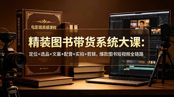 精装图书带货系统大课：定位+选品+文案+配音+实拍+剪辑，爆款图书短视频全链路-天梦资源网