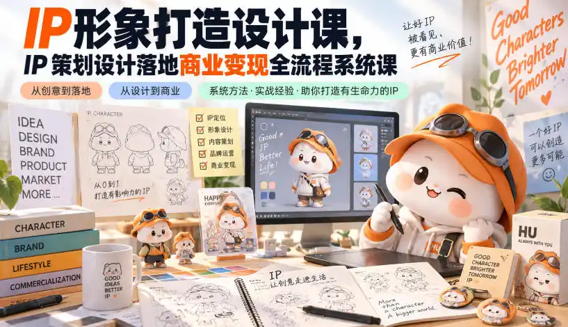 IP形象打造设计课，IP策划设计落地商业变现全流程系统课-天梦资源网