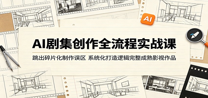 AI剧集创作全流程实战课：跳出碎片化制作误区，系统化打造逻辑完整成熟影视作品-天梦资源网