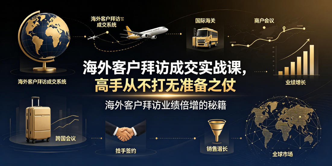 海外客户拜访成交实战课，高手从不打无准备之仗，海外客户拜访业绩倍增的秘籍-天梦资源网