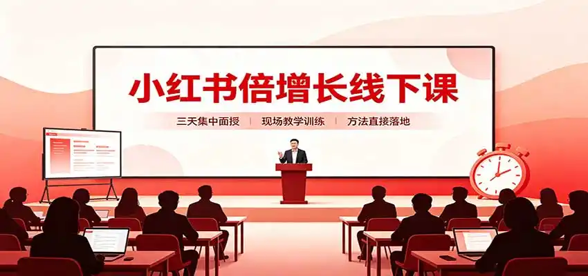 小红书倍增长线下课：三天集中面授，拆解选品、素材制作与起号全链路-天梦资源网