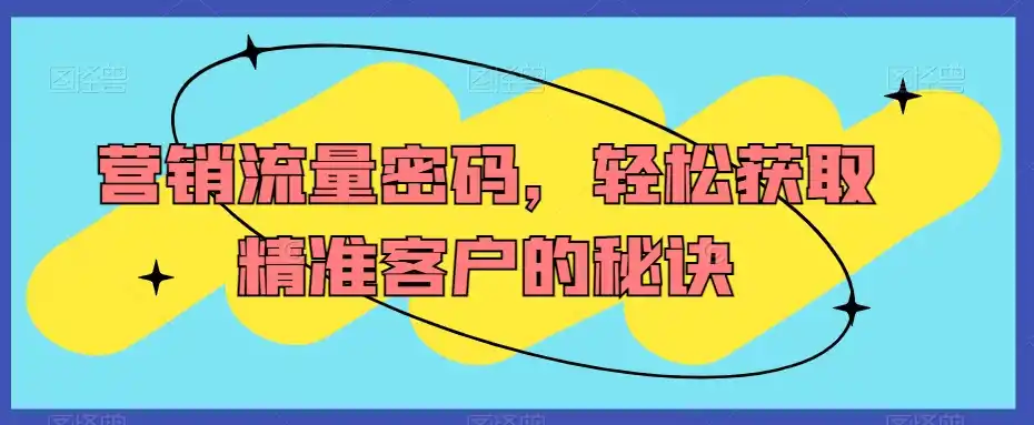 营销流量密码，轻松获取精准客户的秘诀-天梦资源网