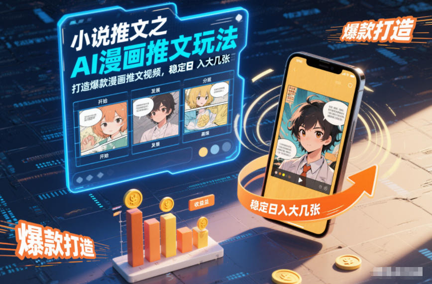 小说推文之AI漫画推文玩法，打造爆款漫画推文视频，稳定日入大几张-天梦资源网