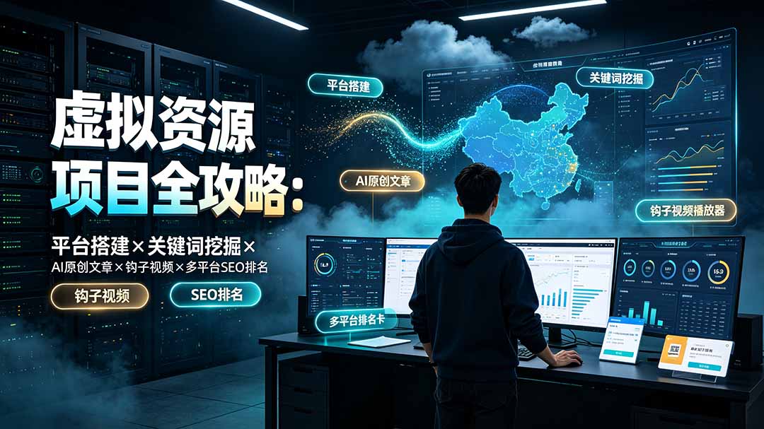 虚拟资源项目全攻略：平台搭建×关键词挖掘×AI原创文章×钩子视频×多平台SEO排名-天梦资源网