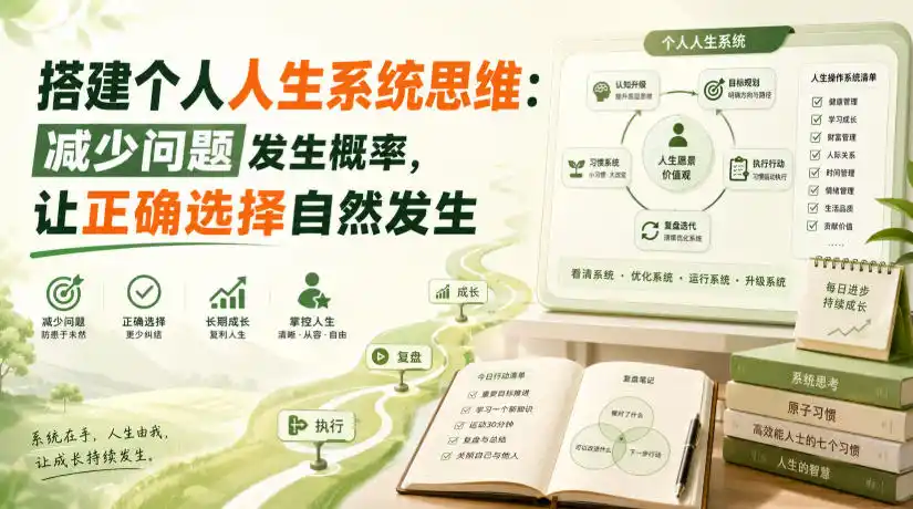 付费文章：搭建个人人生系统思维：减少问题发生概率，让正确选择自然发生-天梦资源网