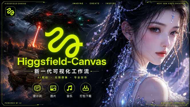 Higgsfield Canvas AI视频制作详解，节点式工作流搭建，重构新式视频创作完整教程-天梦资源网