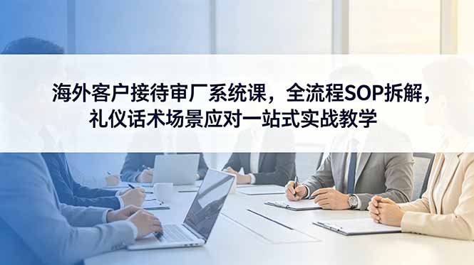海外客户接待审厂系统课，全流程SOP拆解，礼仪话术场景应对一站式实战教学-天梦资源网