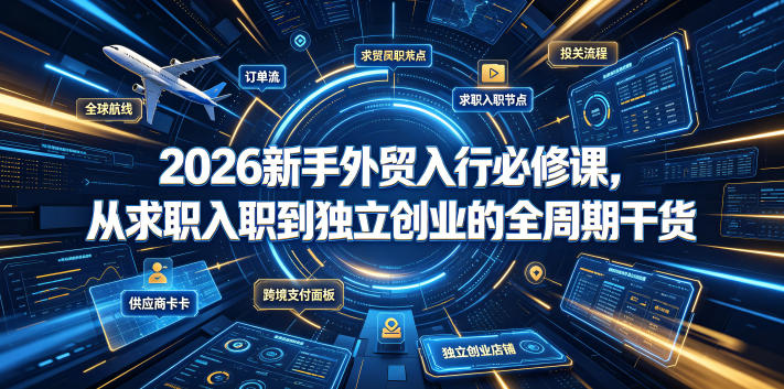 2026新手外贸入行必修课，从求职入职到独立创业的全周期干货-天梦资源网