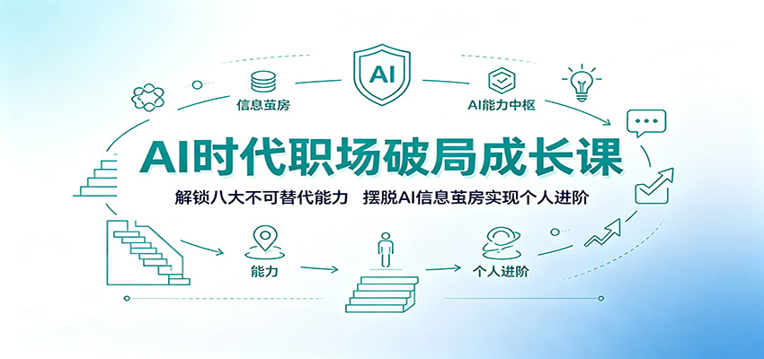 AI时代职场破局成长课：解锁八大不可替代能力，摆脱AI信息茧房实现个人进阶-天梦资源网