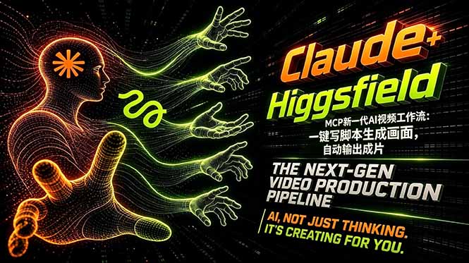 Claude+Higgsfield MCP新一代AI视频工作流：一键写脚本生成画面，自动输出成片-天梦资源网