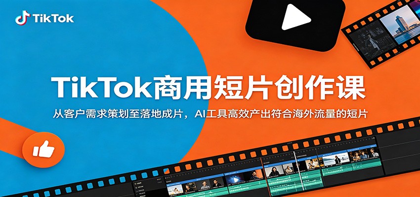TikTok商用短片创作课：从客户需求策划至落地成片，AI工具高效产出符合海外流量的短片-天梦资源网