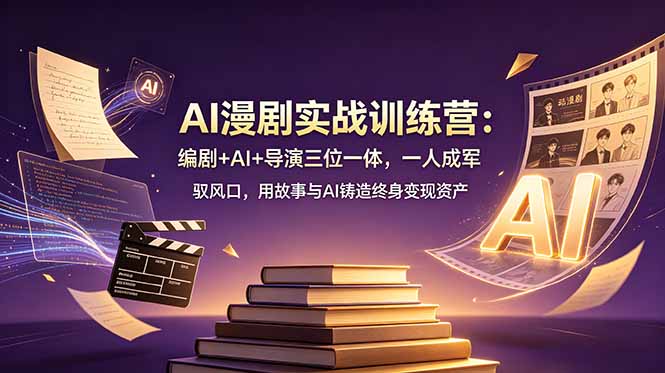 AI漫剧实战训练营：编剧+AI+导演三位一体，一人成军 驭风口，用故事与AI铸造终身变现资产-天梦资源网