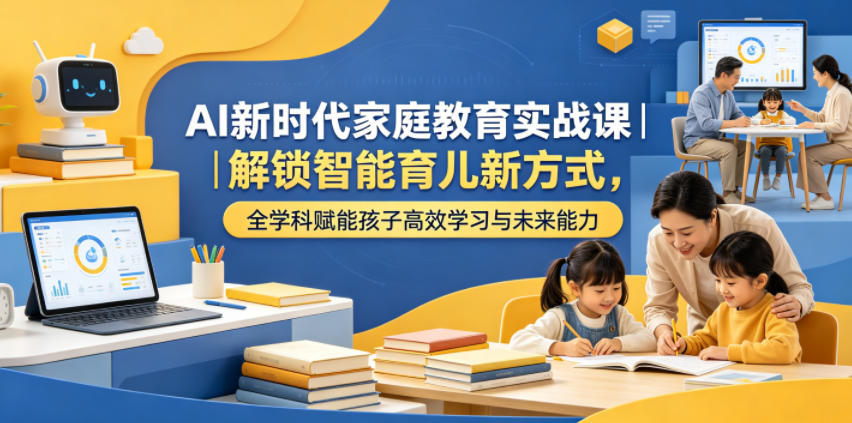 AI新时代家庭教育实战课｜解锁智能育儿新方式，全学科赋能孩子高效学习与未来能力-天梦资源网