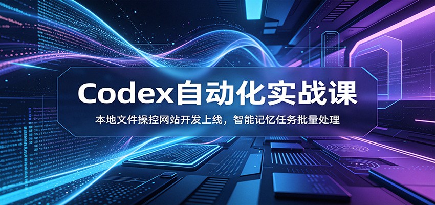 Codex自动化实战课：本地文件操控网站开发上线，智能记忆任务批量处理-天梦资源网