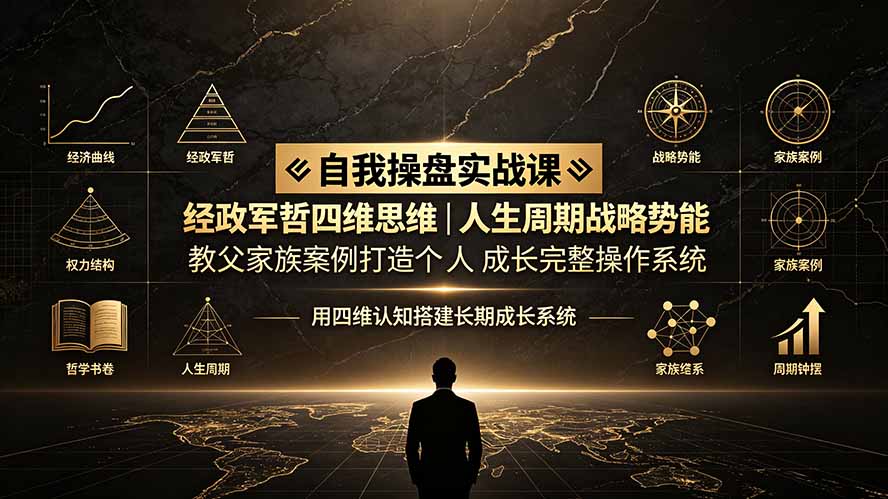 自我操盘实战课：经政军哲四维思维｜人生周期战略势能｜教父家族案例打造个人成长完整操作系统-天梦资源网