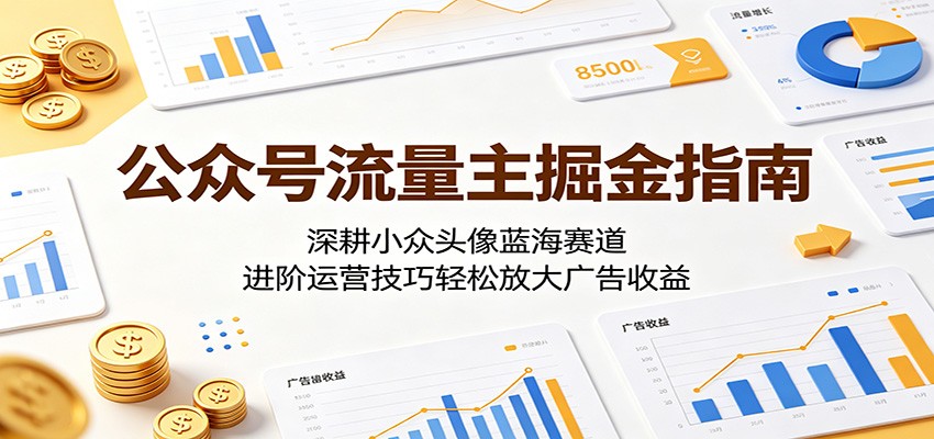 公众号流量主掘金指南：深耕小众头像蓝海赛道，进阶运营技巧轻松放大广告收益-天梦资源网