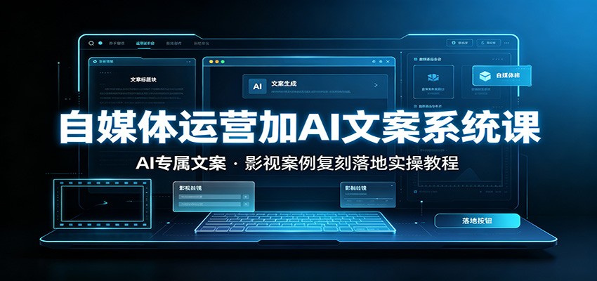 自媒体运营加AI文案系统课：：AI专属文案，影视案例复刻落地实操教程-天梦资源网