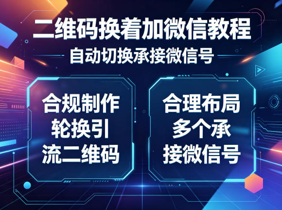 二维码换着加微信教程，自动切换承接微信号，合规制作轮换引流二维码，合理布局多个承接微信号-天梦资源网